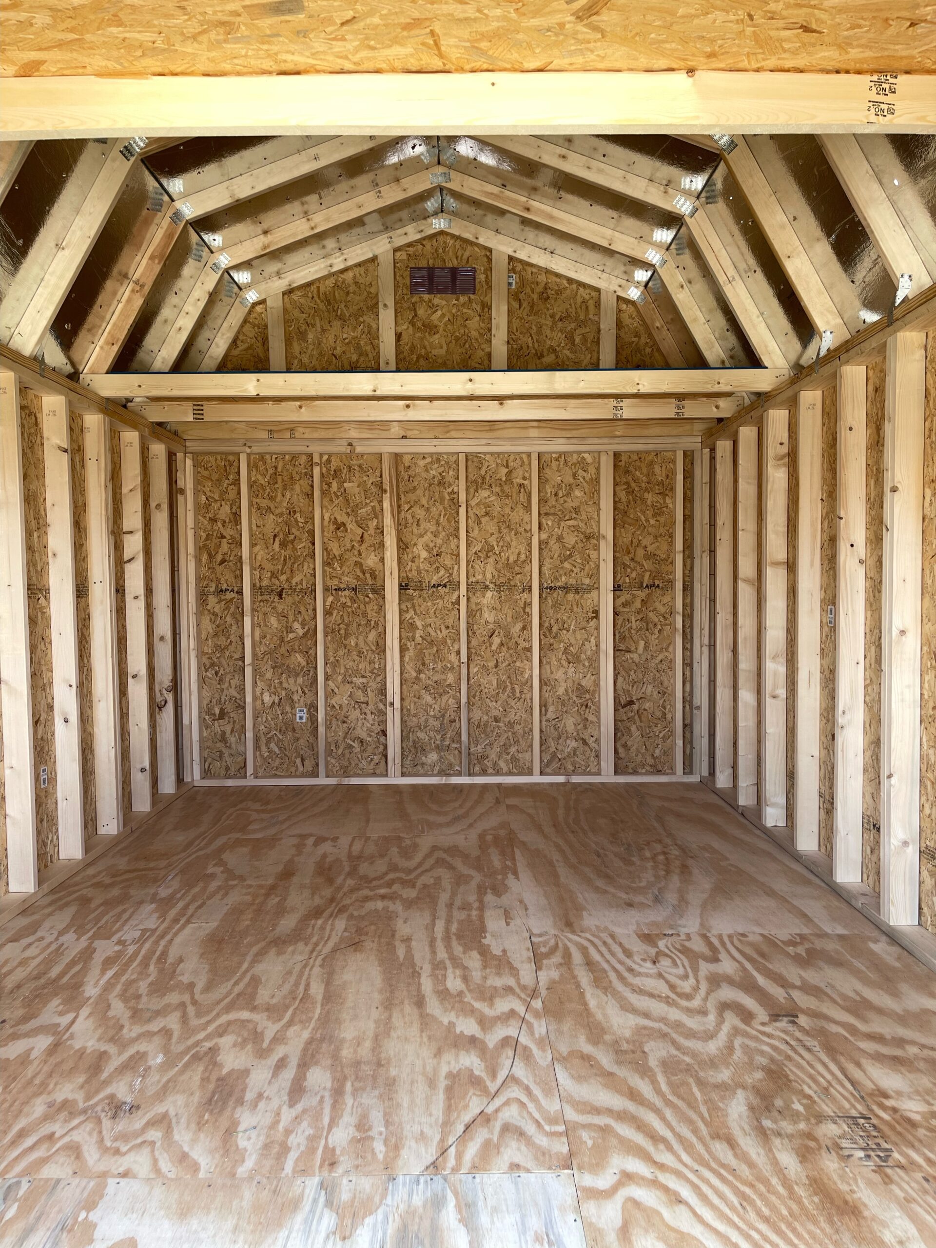 view from the front door of the 10x16 Lofted Barn