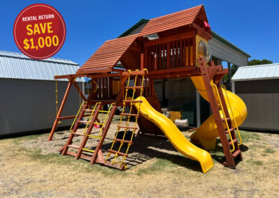 Rental Return ~ SAVE $1,000 ~ Parrot Island Playcenter Config 5 W/ Wood Roofs