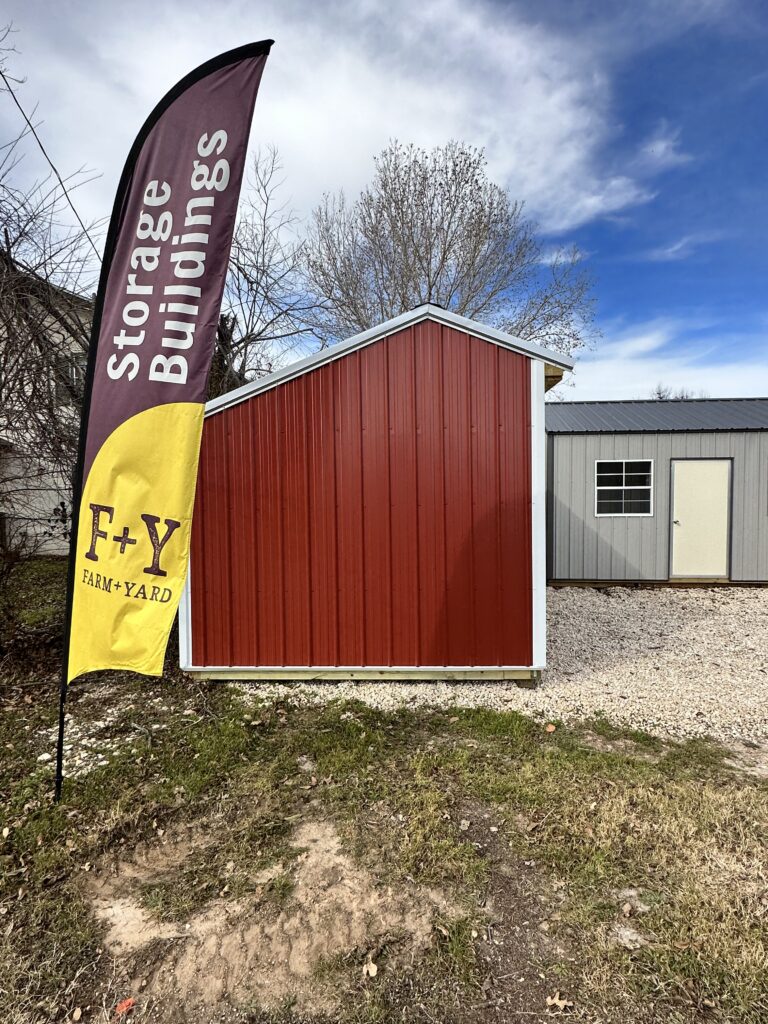 End view of the 10x28 Metal Loafing Shed With Tack Room 