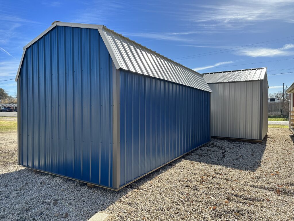 back side view of the 10x20 Metal Lofted Barn 