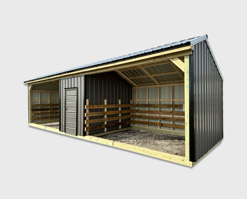Farm-and-yard-central-texas-metal-shed-premium-tack-room-loafing-horse-barn