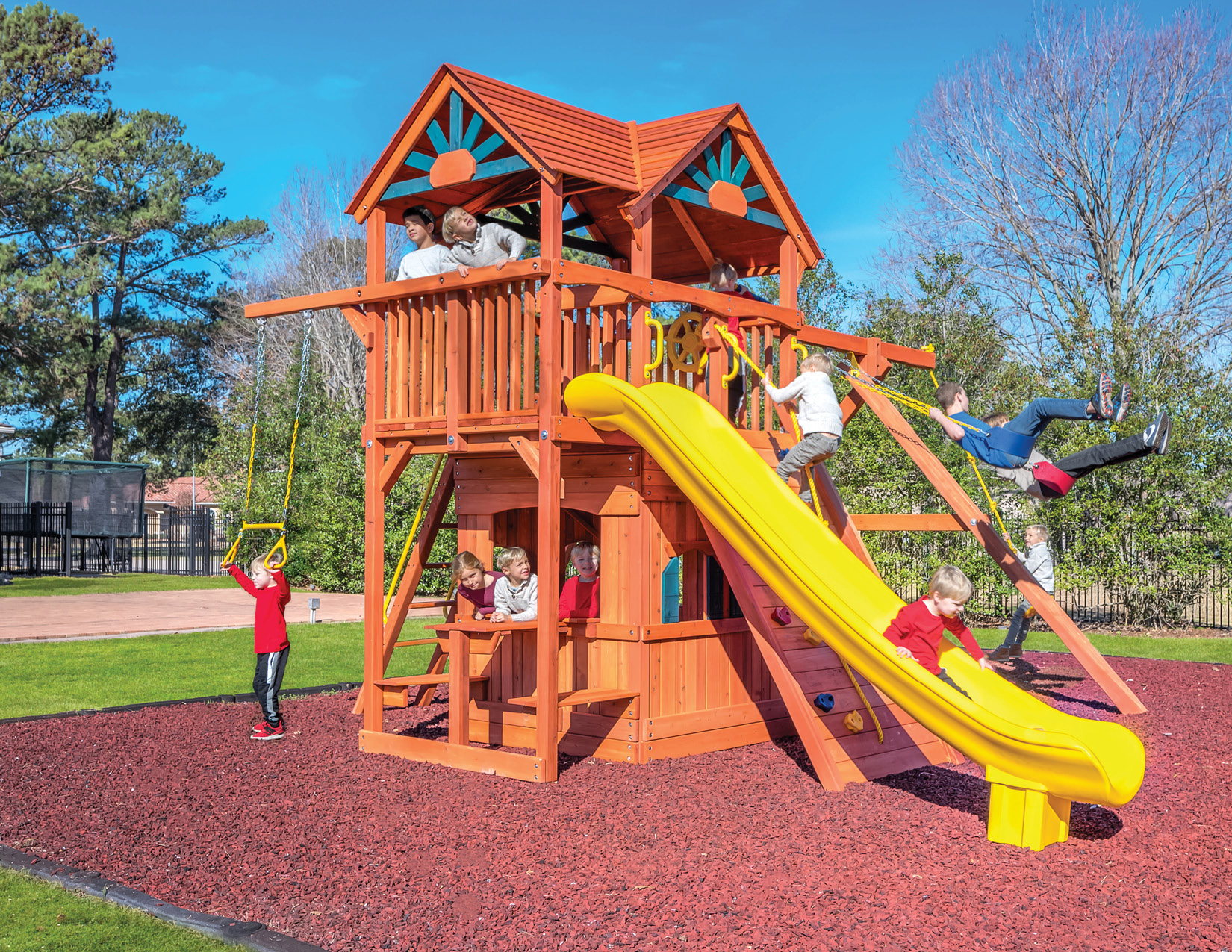 Farm-and-Yard-Central-Texas-Playset-Playground-Backyard-34-65MegaDeckFort-Playhouse-2023