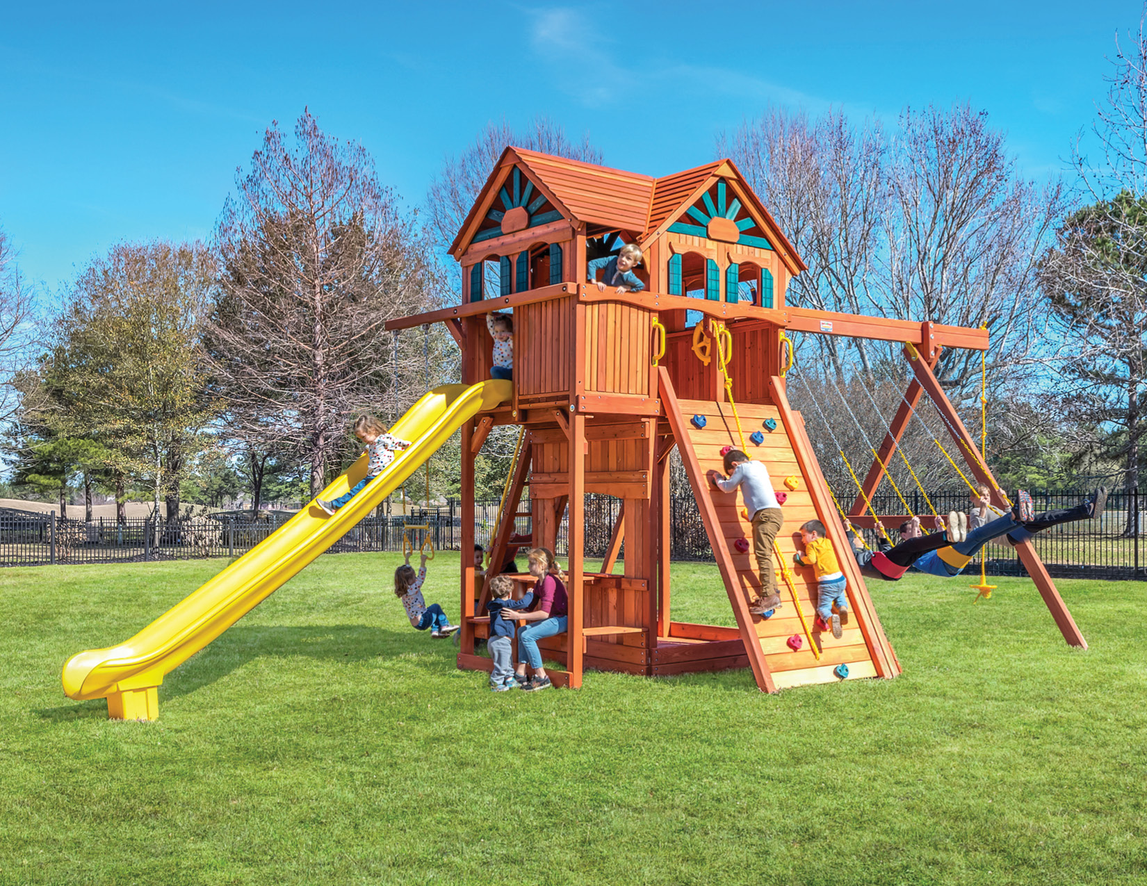 Farm-and-Yard-Central-Texas-Playset-Playground-Backyard-35-74MegaDeckFort-Treehouse-2023