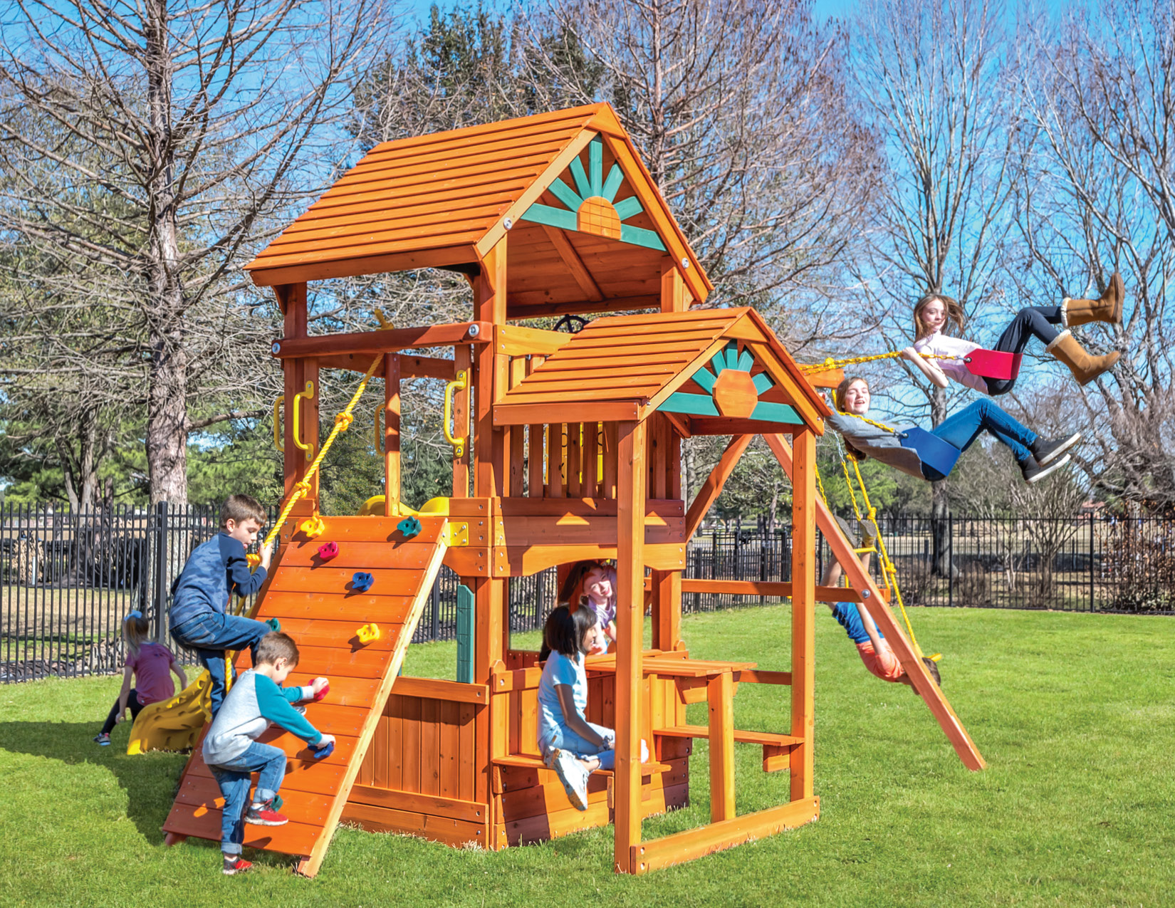 Farm-and-Yard-Central-Texas-Playset-Playground-Backyard-8-ParrotIslandFort-SnackBarPlayhouse-2023